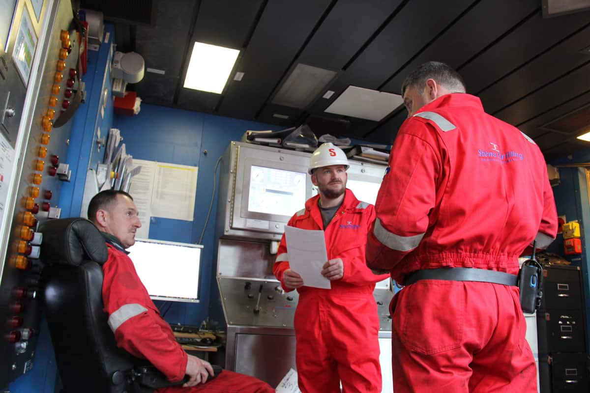 Drillship personnel talking
