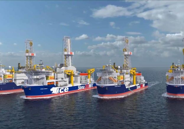 Four Stena drillships sailing together